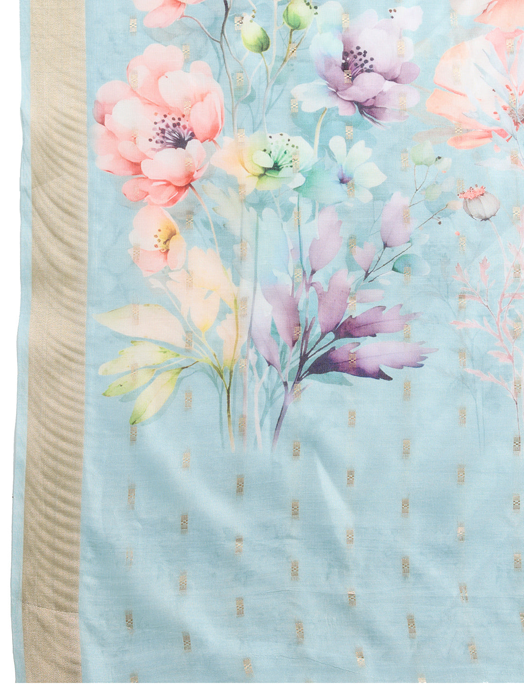 Soft, Breathable & Celebration-Ready: Semi Cotton Sky Blue Sarees with Butti & Jacquard Elegance