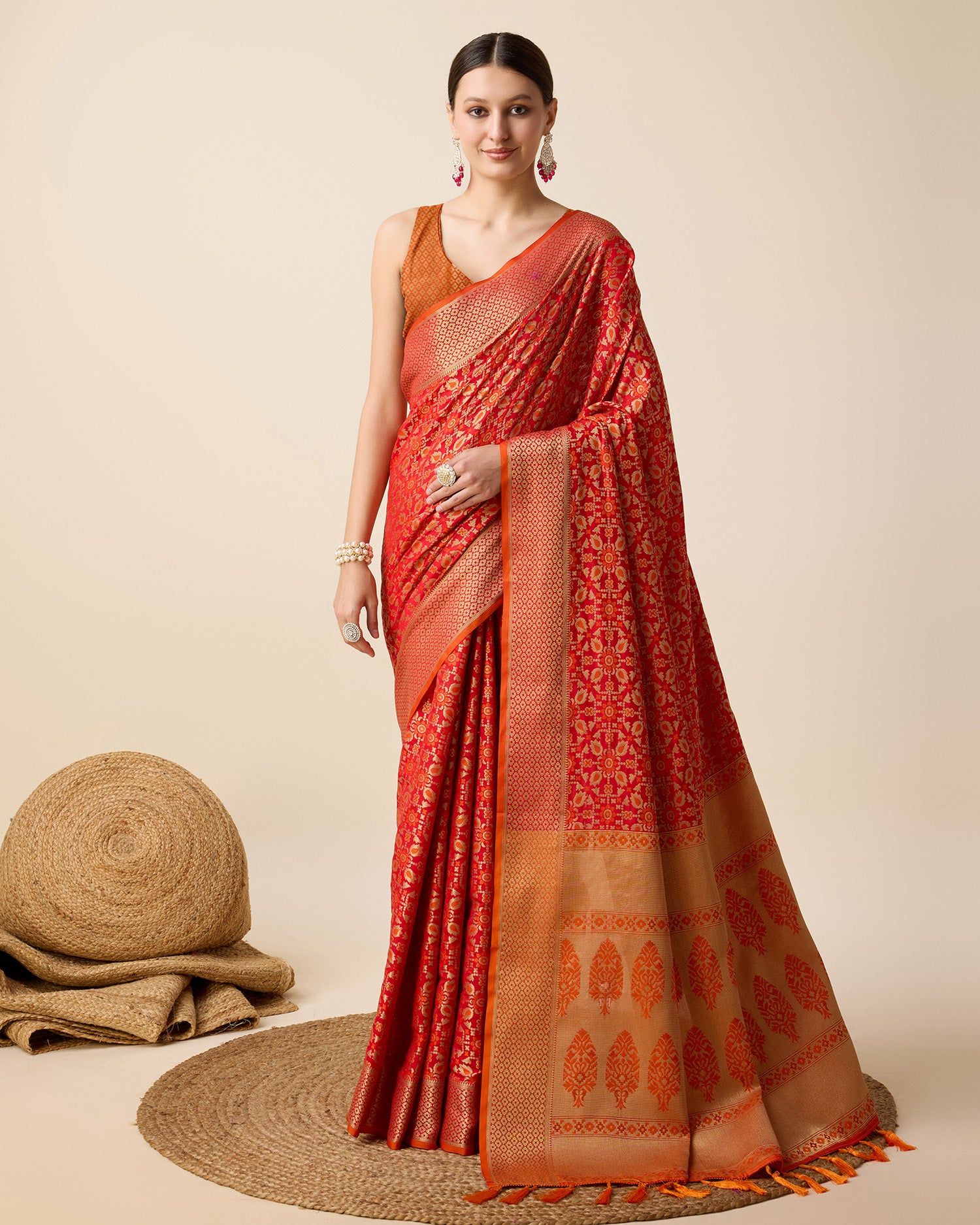 Red Traditional Banarasi Silk Saree – Perfect for Festive & Wedding Wear
