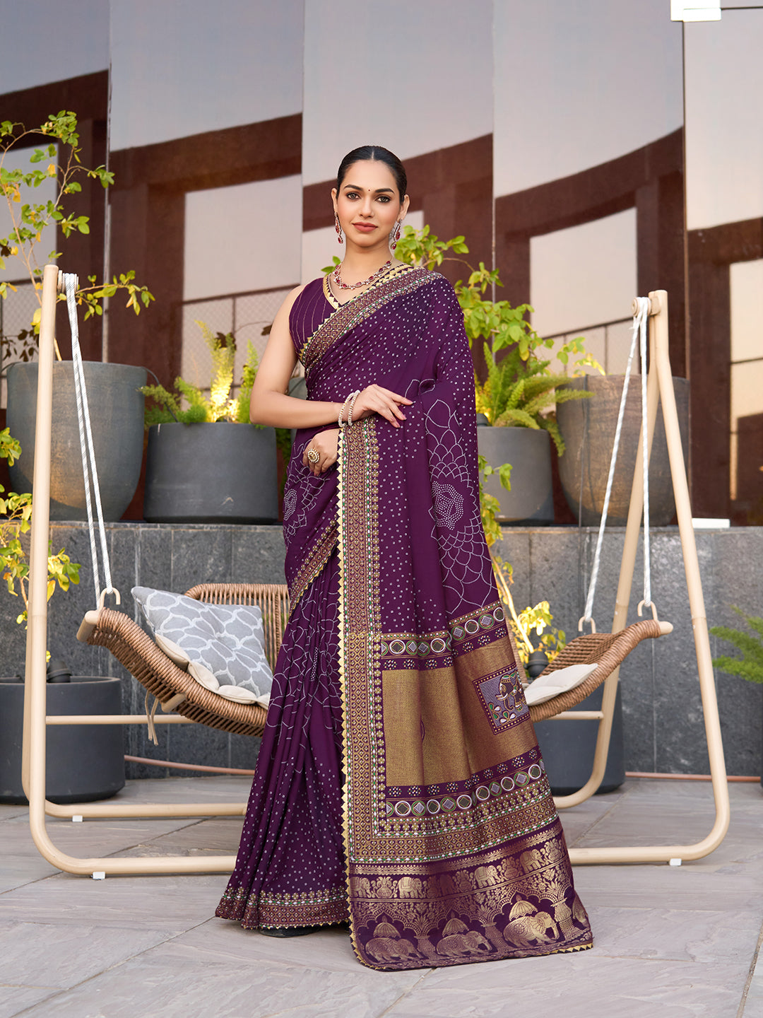 Soft, Stylish & Wedding-Perfect: Cotton Purple Sarees for Big & Intimate Weddings