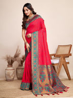 Be Wedding & Festive Ready with Our New PURE Jacquard Red Saree Collection
