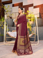 Soft, Stylish & Wedding-Perfect: Cotton Maroon Sarees for Big & Intimate Weddings
