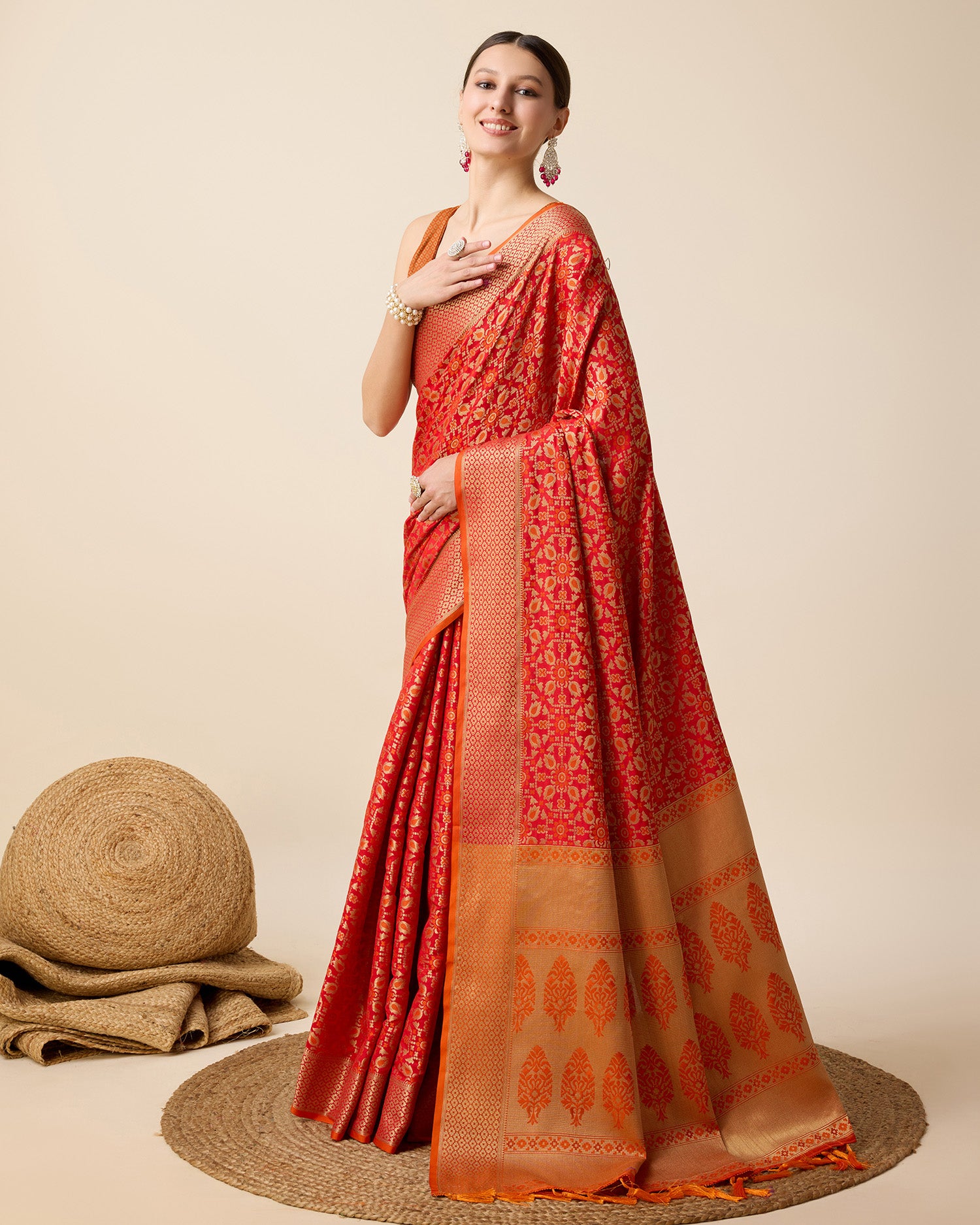 Red Traditional Banarasi Silk Saree – Perfect for Festive & Wedding Wear