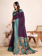 Be Wedding & Festive Ready with Our New PURE Jacquard Wine Saree Collection