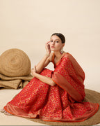 Red Traditional Banarasi Silk Saree – Perfect for Festive & Wedding Wear