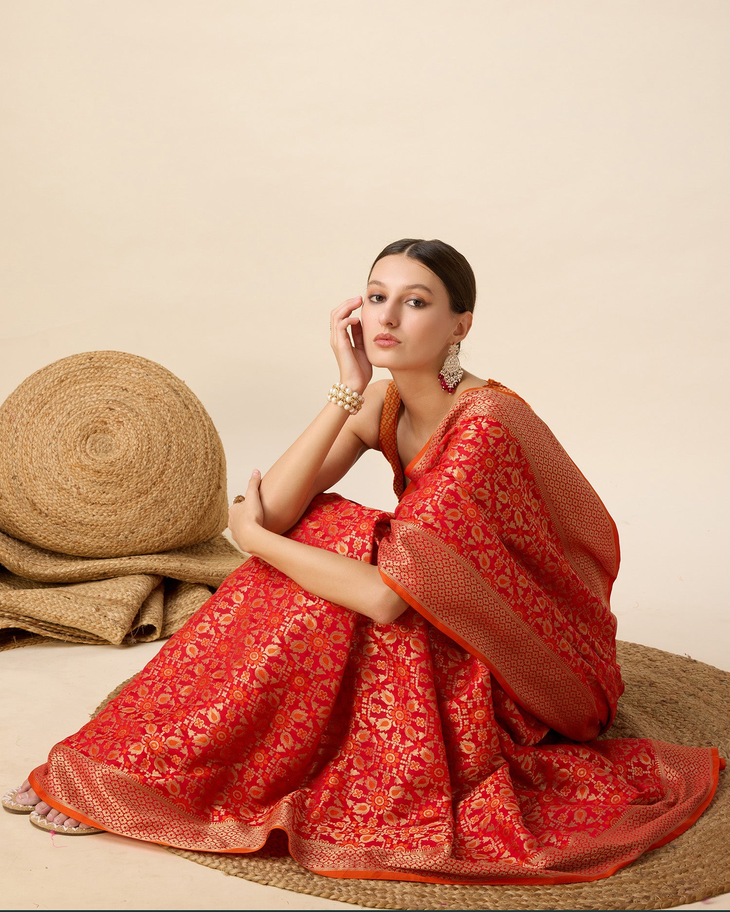 Red Traditional Banarasi Silk Saree – Perfect for Festive & Wedding Wear