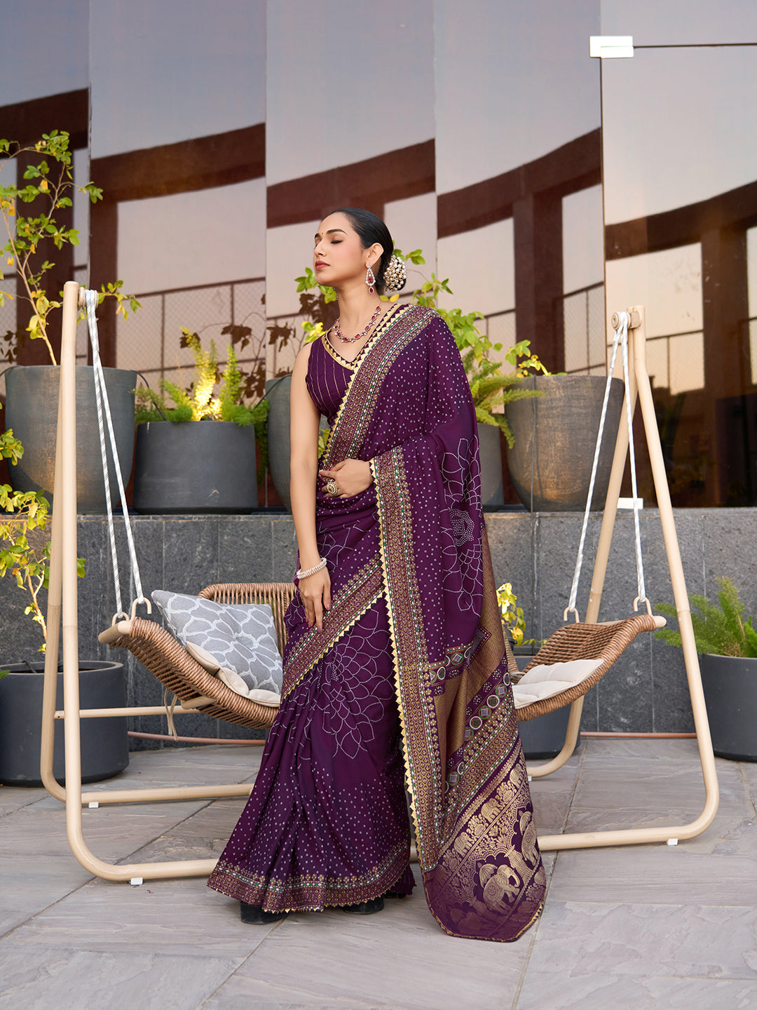 Soft, Stylish & Wedding-Perfect: Cotton Purple Sarees for Big & Intimate Weddings