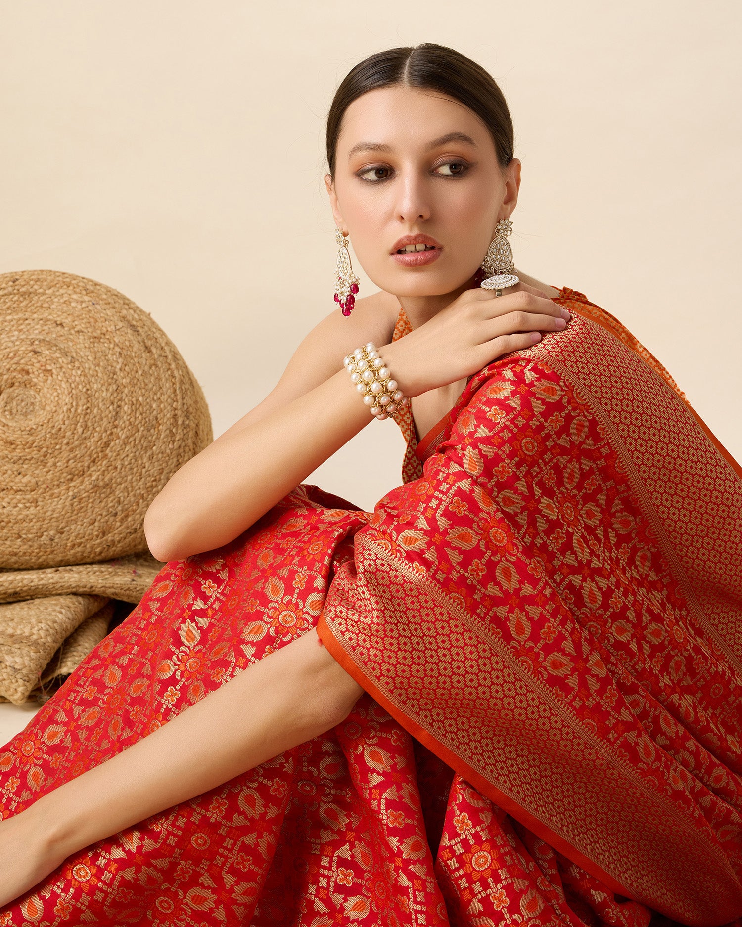 Red Traditional Banarasi Silk Saree – Perfect for Festive & Wedding Wear