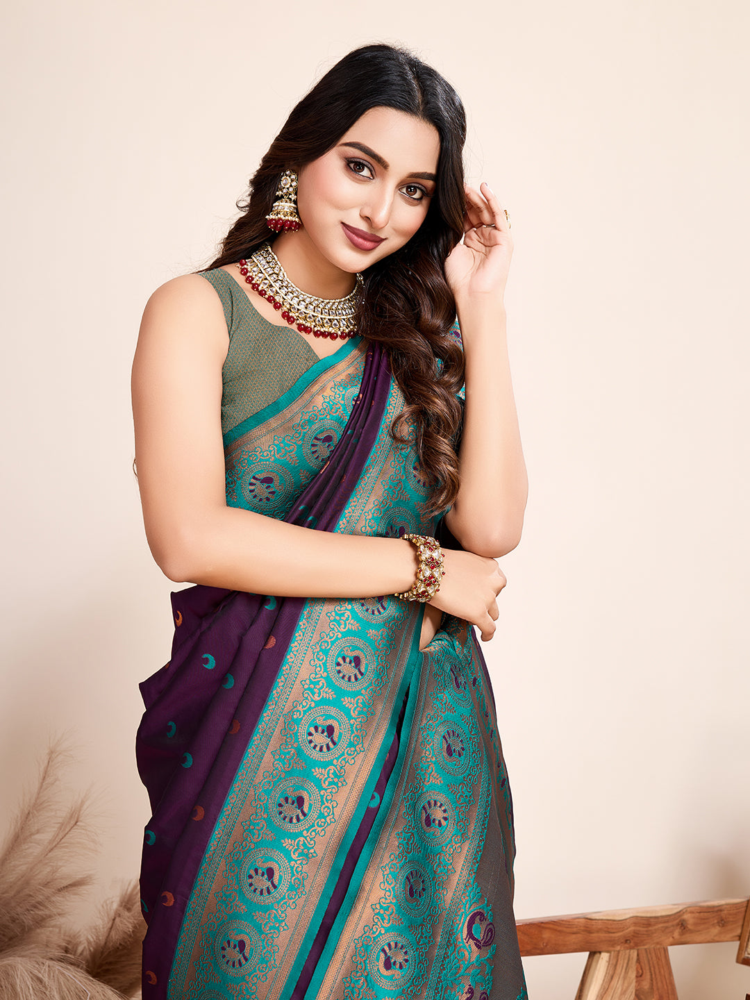 Be Wedding & Festive Ready with Our New PURE Jacquard Wine Saree Collection