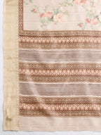 Soft, Breathable & Celebration-Ready: Semi Cotton Beige Sarees with Butti & Jacquard Elegance
