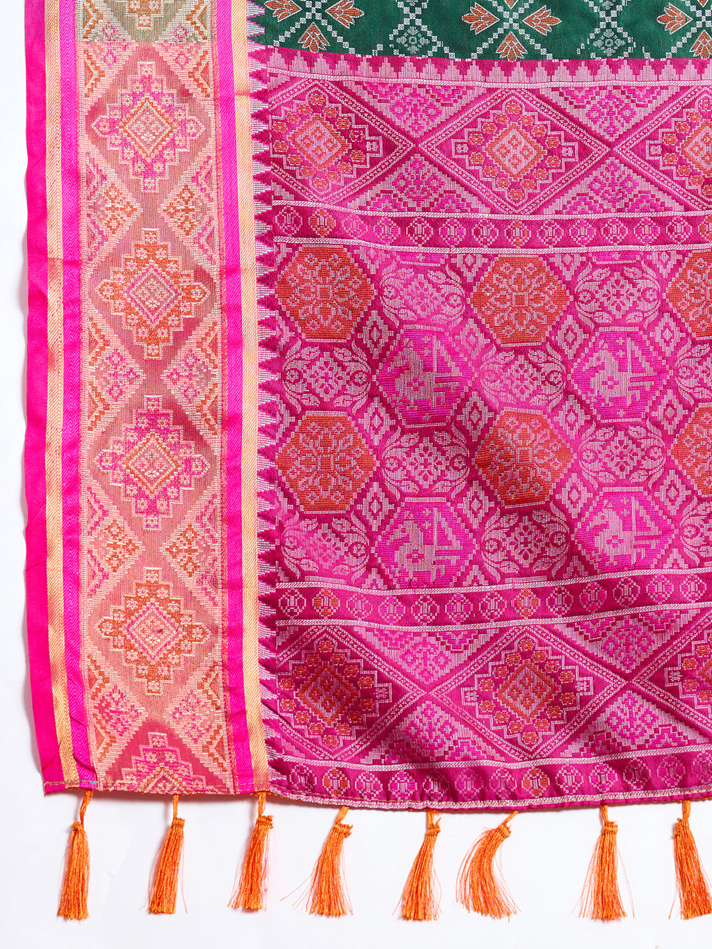 Banarasi Elegance in Breathable Semi Silk Green Saree –For All Wedding Celebrations