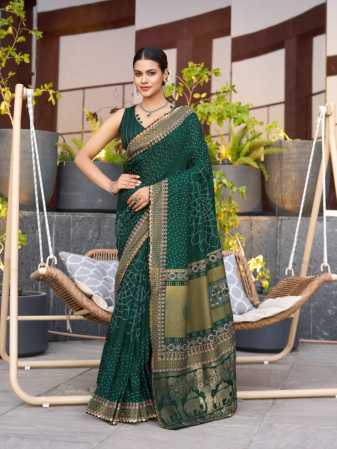 Soft, Stylish & Wedding-Perfect: Cotton Green Sarees for Big & Intimate Weddings