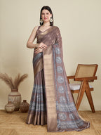 Soft, Breathable & Celebration-Ready: Semi Cotton Coffee Sarees with Butti & Jacquard Elegance