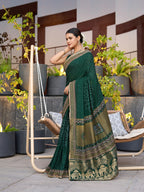 Soft, Stylish & Wedding-Perfect: Cotton Green Sarees for Big & Intimate Weddings