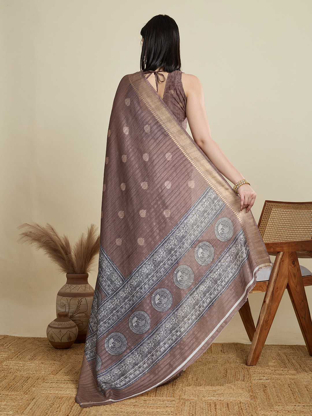 Soft, Breathable & Celebration-Ready: Semi Cotton Coffee Sarees with Butti & Jacquard Elegance