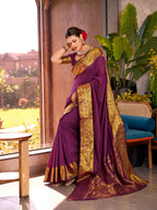 Wine Banarasi Elegance Redefined – Light, Luxurious & Perfect for Wedding Shenanigans