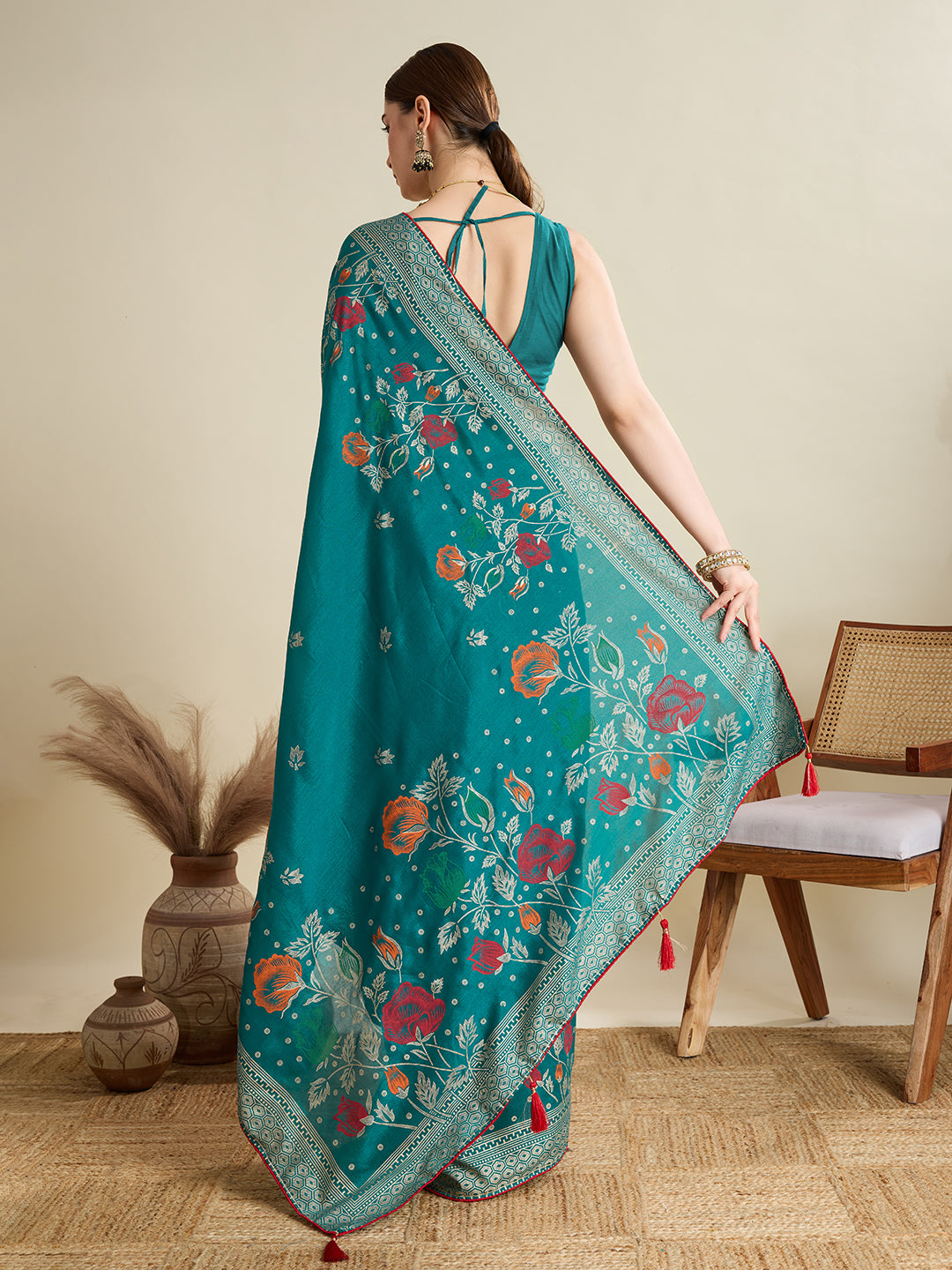 Blue Soft, Stylish & Wedding-Ready: Breathable Cotton Saree for Women