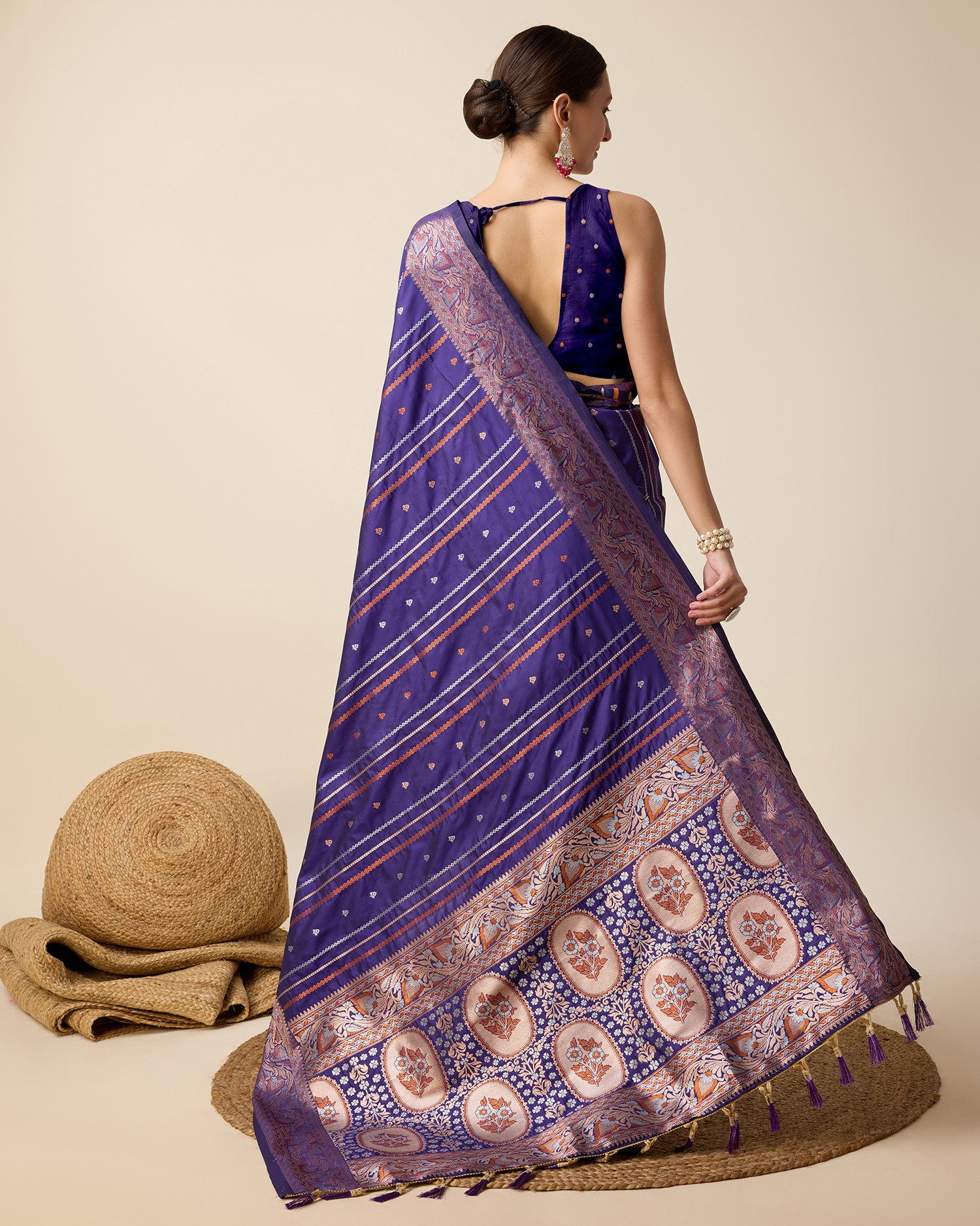 Purple Pure Jacquard with Sona Chandi Zari – A Luxe Weave for Wedding & Festive Couture