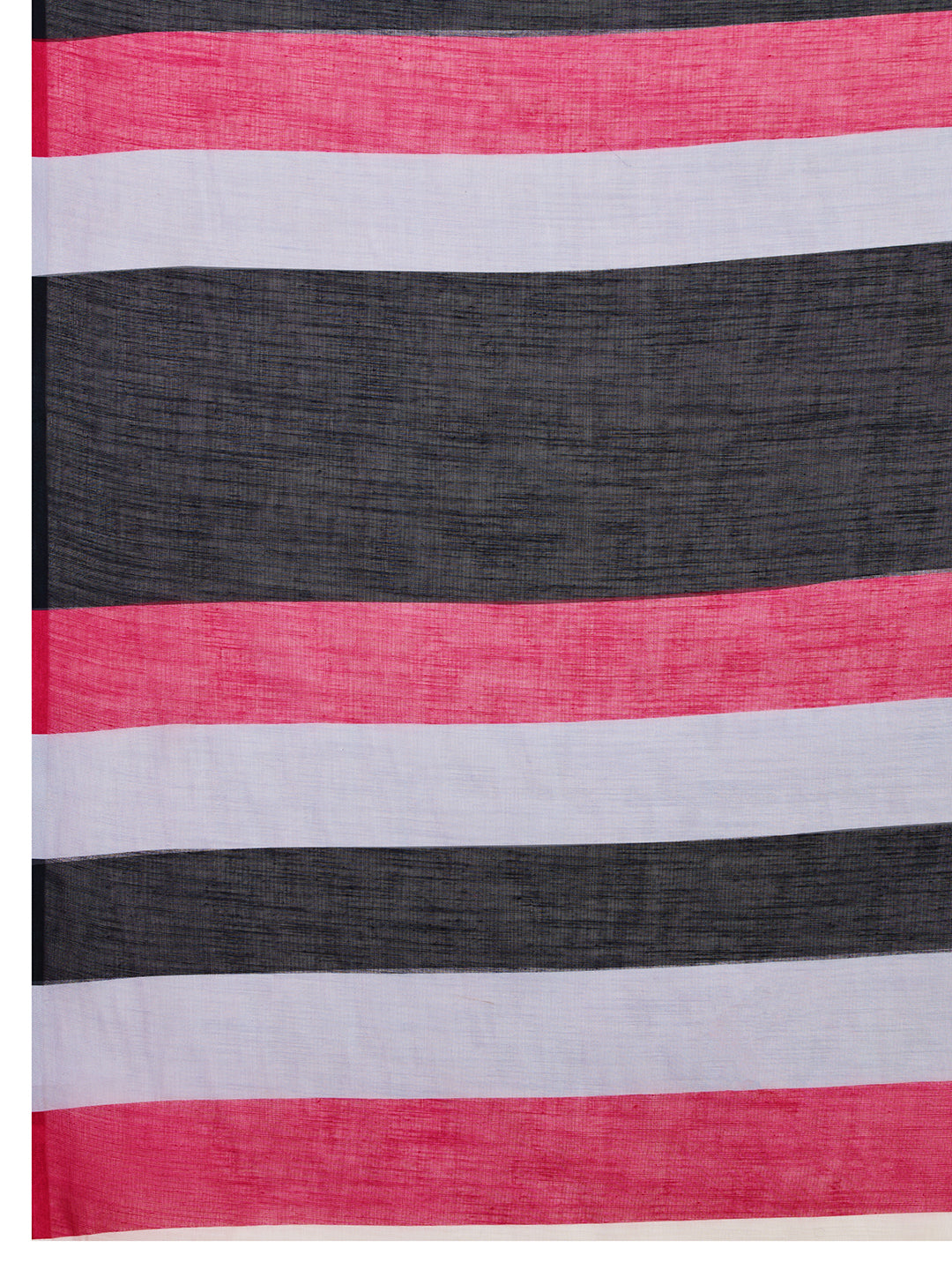 Women's Black Linen Saree with Jari Border and Blouse – Printed All Over Design