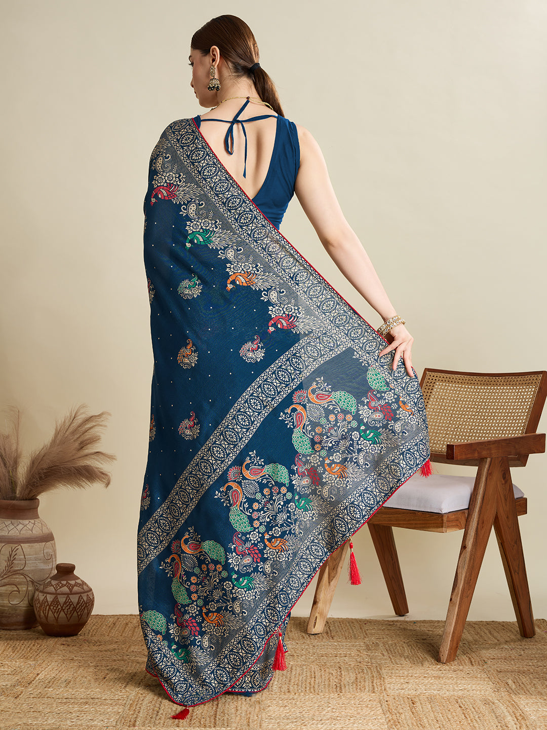 Soft, Airy & Celebration-Ready: Cotton Blue Sarees for Wedding Shenanigans