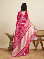Red Semi-Cotton Sequin Saree – Elegant Choice for Intimate & Grand Weddings