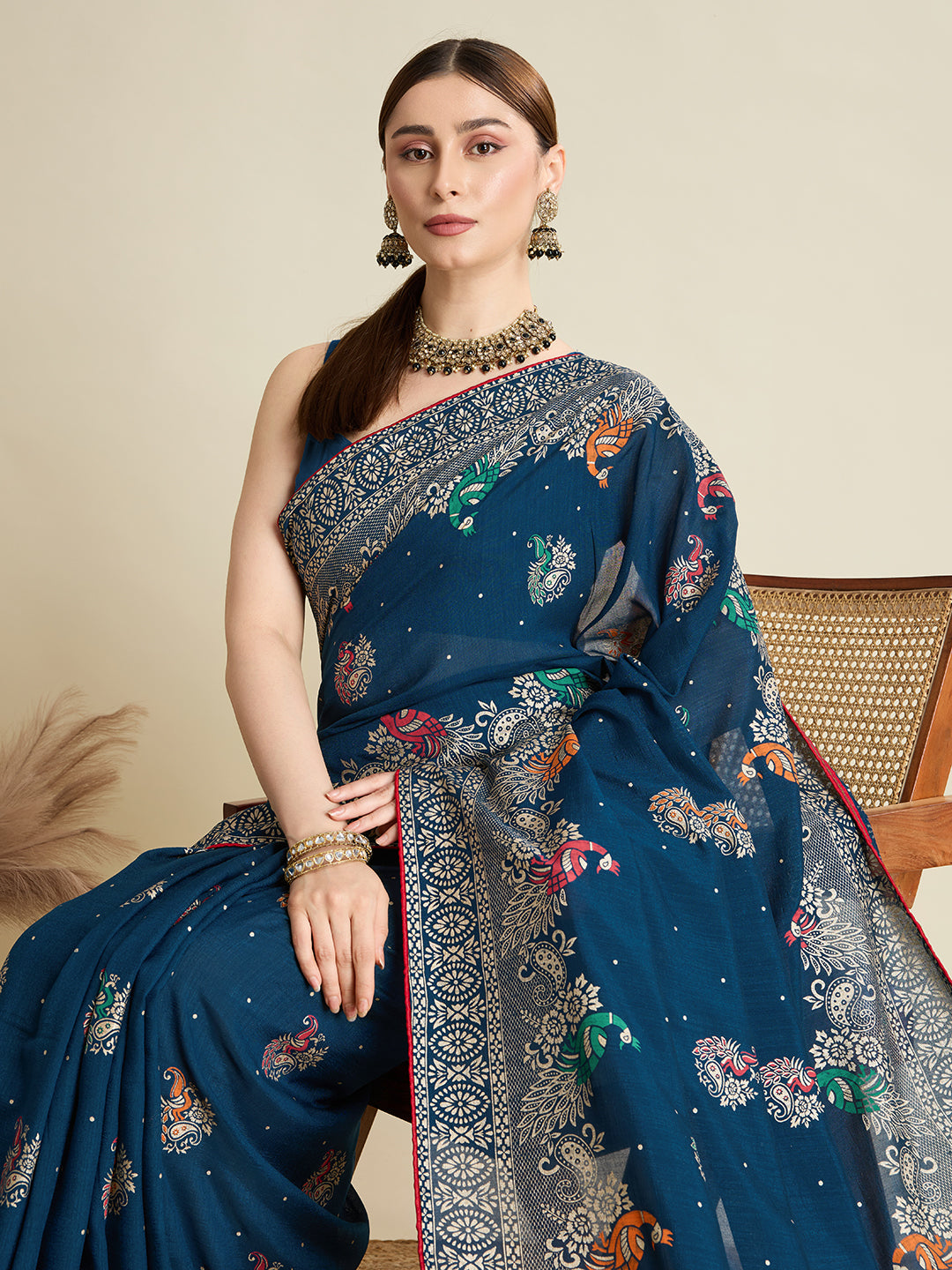 Soft, Airy & Celebration-Ready: Cotton Blue Sarees for Wedding Shenanigans
