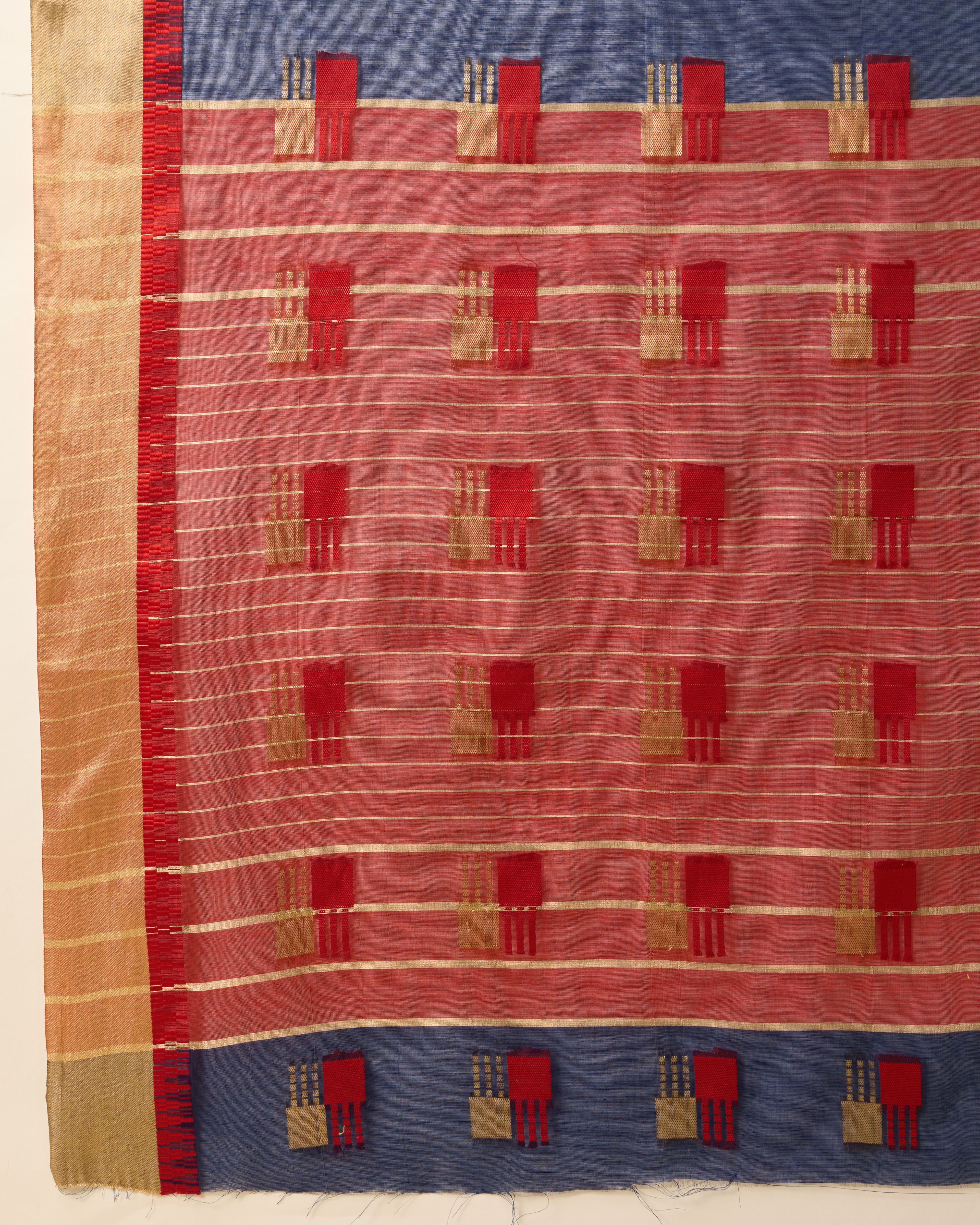 Banarasi Elegance in Breathable Semi Cotton NavyBlue Saree –For All Wedding Celebrations