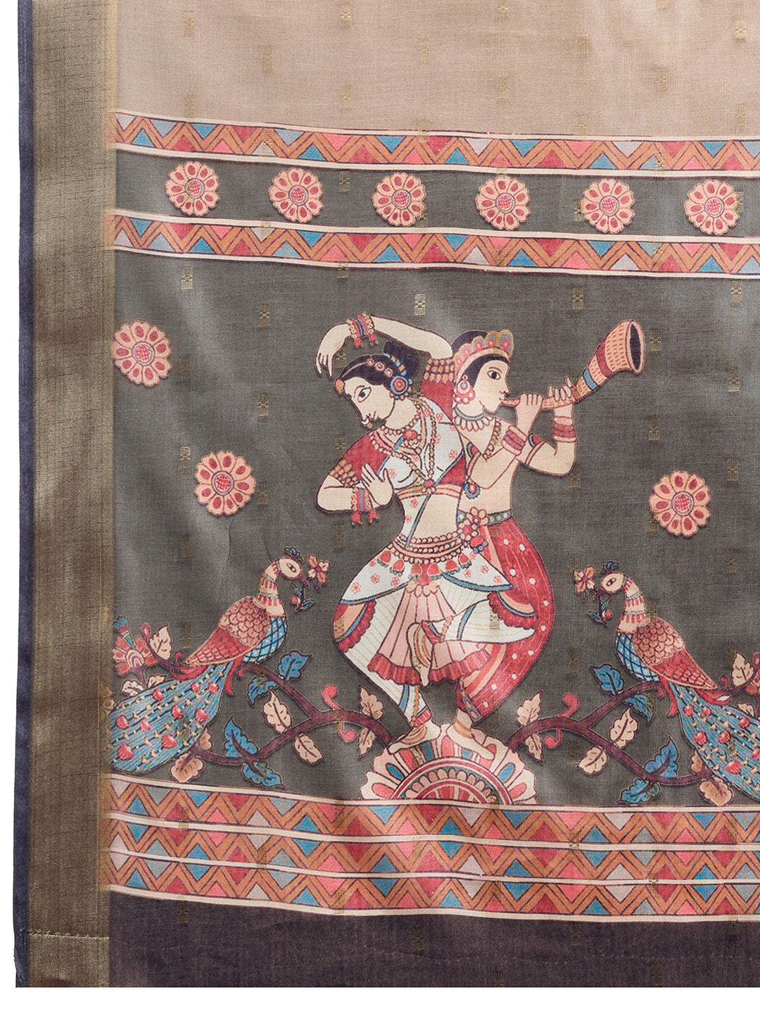 Soft, Breathable & Celebration-Ready: Semi Cotton Brown Sarees with Butti & Jacquard Elegance
