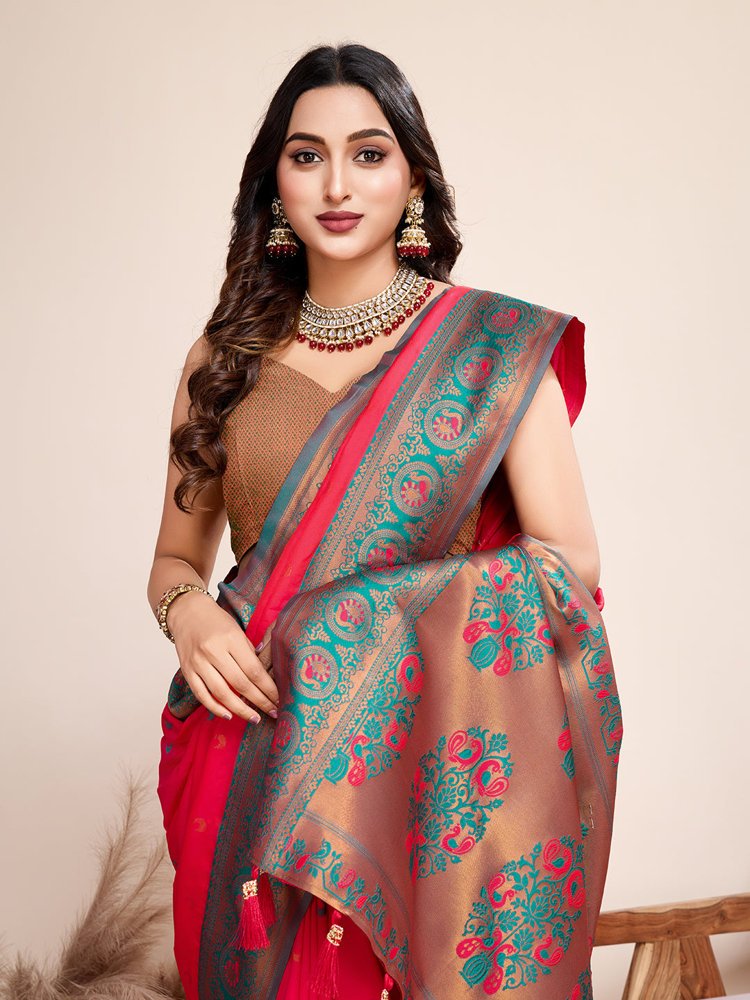 Be Wedding & Festive Ready with Our New PURE Jacquard Red Saree Collection