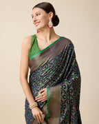 Navy Blue Traditional Banarasi Silk Saree – Perfect for Festive & Wedding Wear