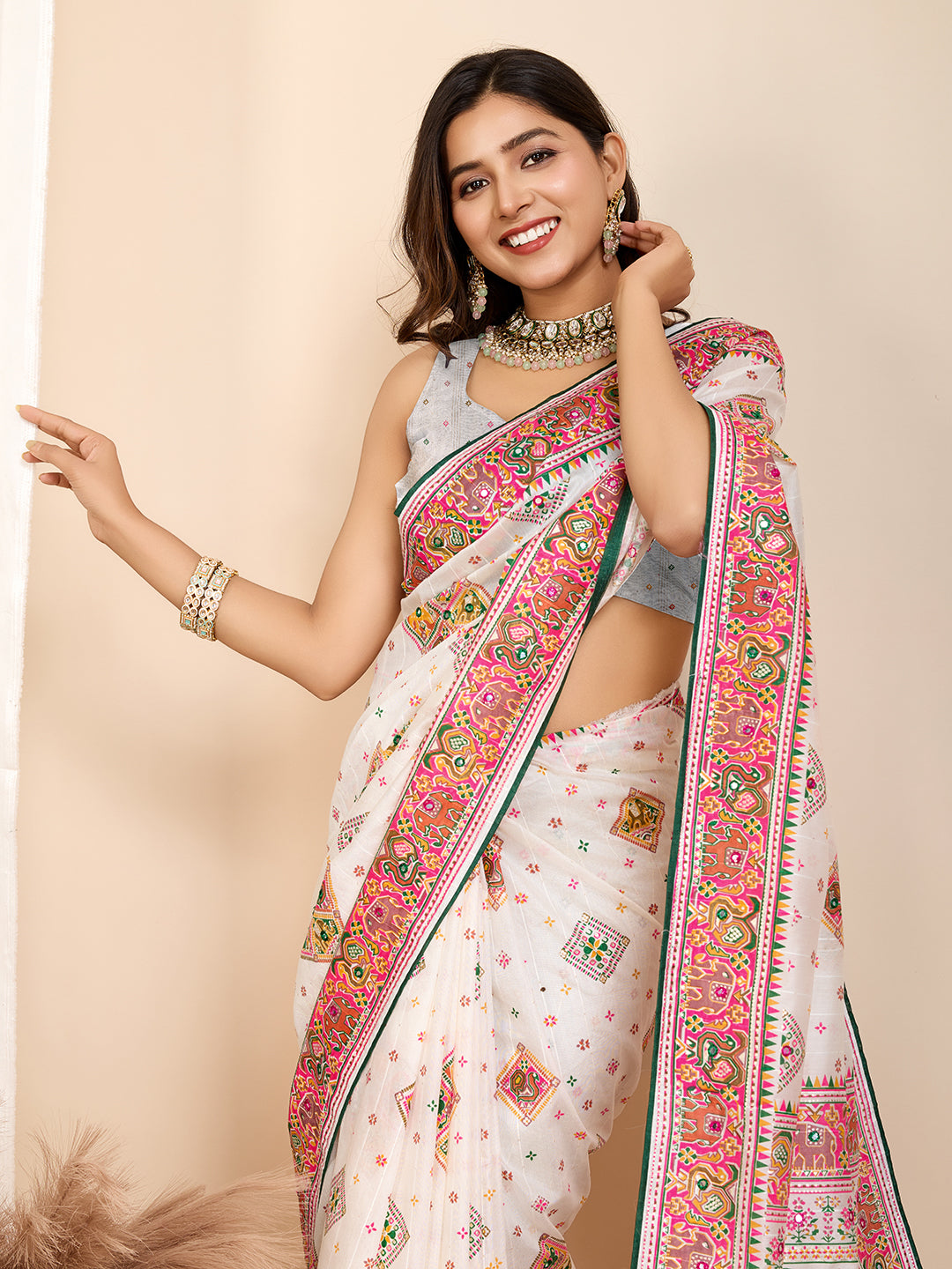 Soft, Stylish & Celebration-Ready: Cotton White Sarees for Wedding Shenanigans