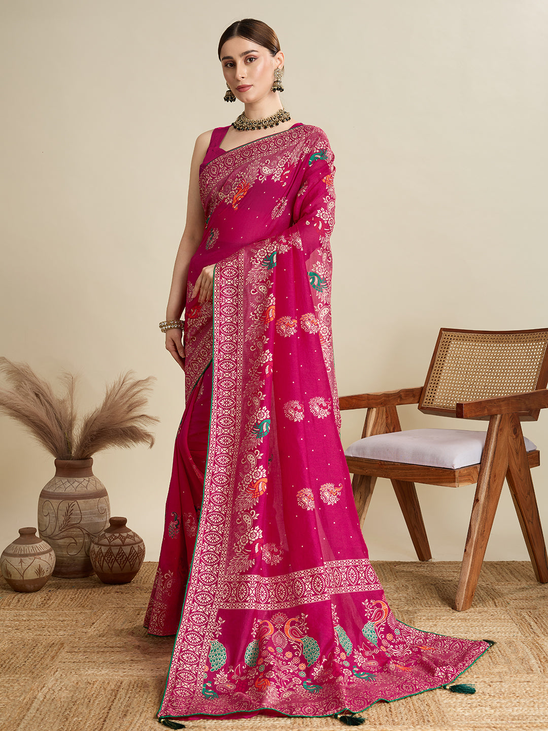 Soft, Airy & Celebration-Ready: Cotton Pink Sarees for Wedding Shenanigans