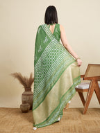 Green Semi-Cotton Sequin Saree – Elegant Choice for Intimate & Grand Weddings