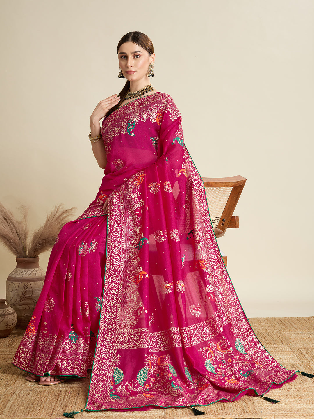 Soft, Airy & Celebration-Ready: Cotton Pink Sarees for Wedding Shenanigans