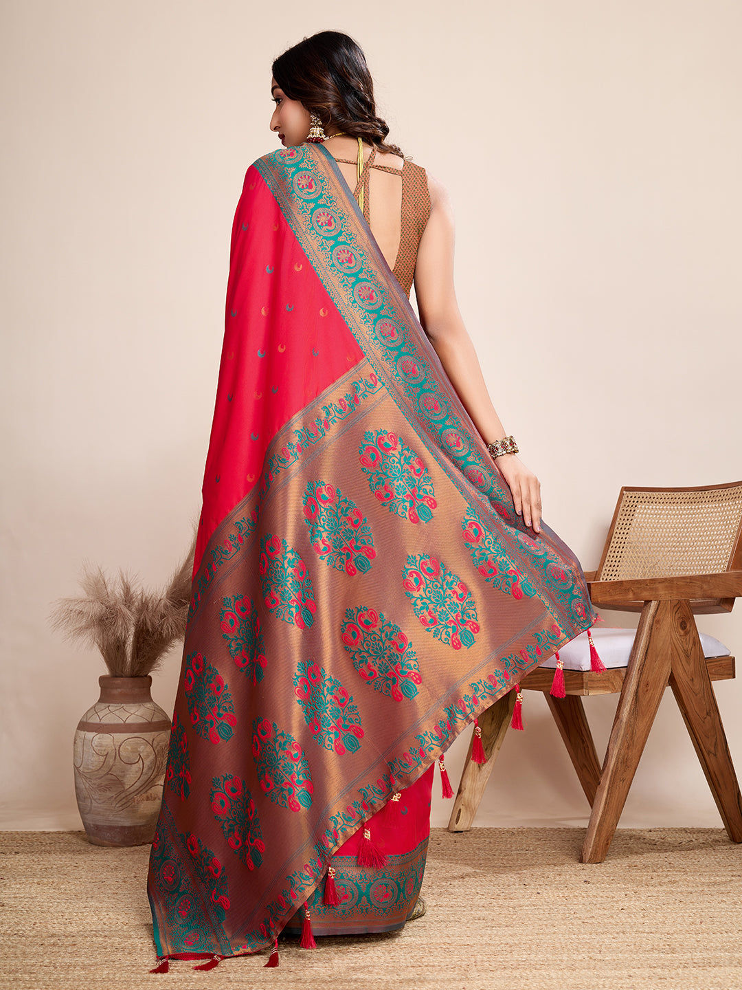 Be Wedding & Festive Ready with Our New PURE Jacquard Red Saree Collection