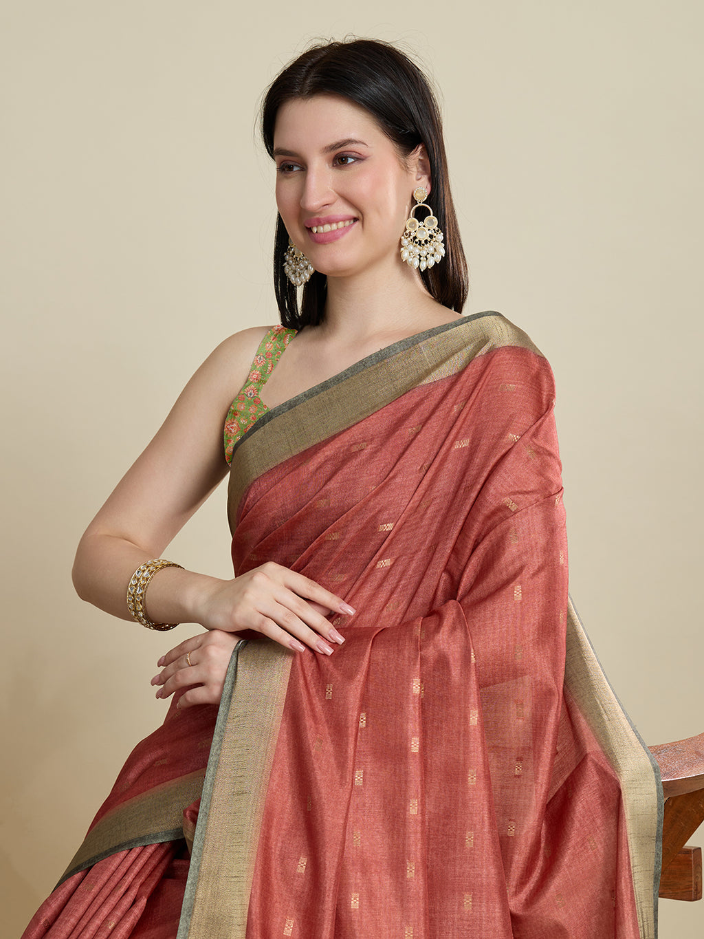 Soft, Breathable & Celebration-Ready: Semi Cotton Orange Sarees with Butti & Jacquard Elegance
