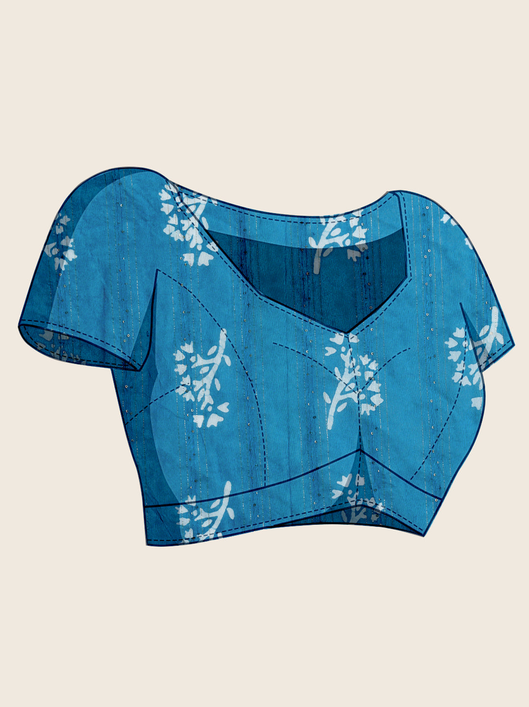 Blue Semi-Cotton Sequin Saree – Elegant Choice for Intimate & Grand Weddings