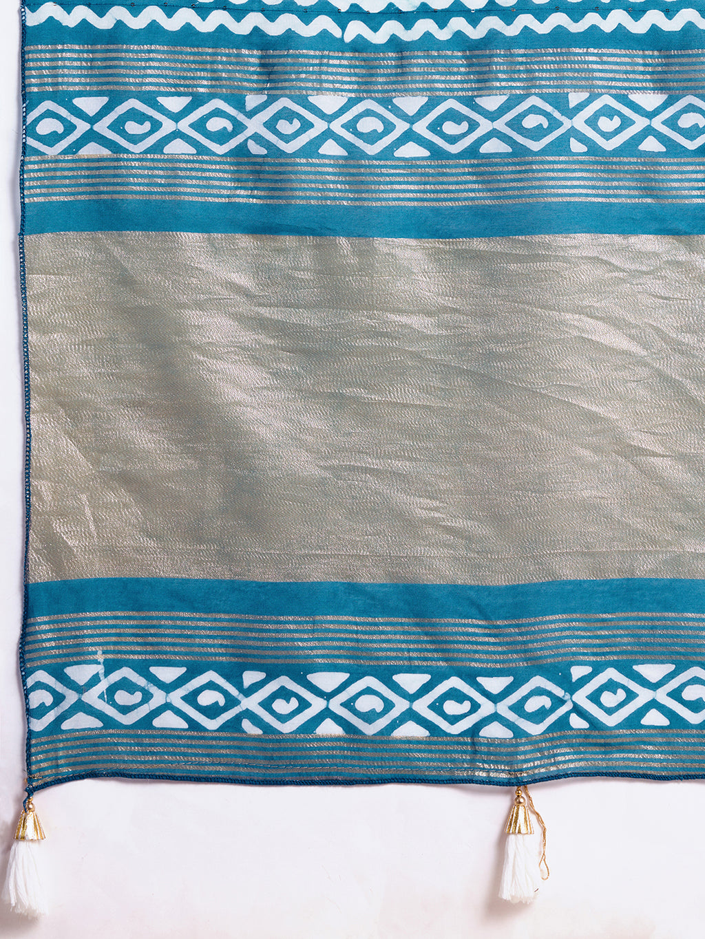 Blue Semi-Cotton Sequin Saree – Elegant Choice for Intimate & Grand Weddings