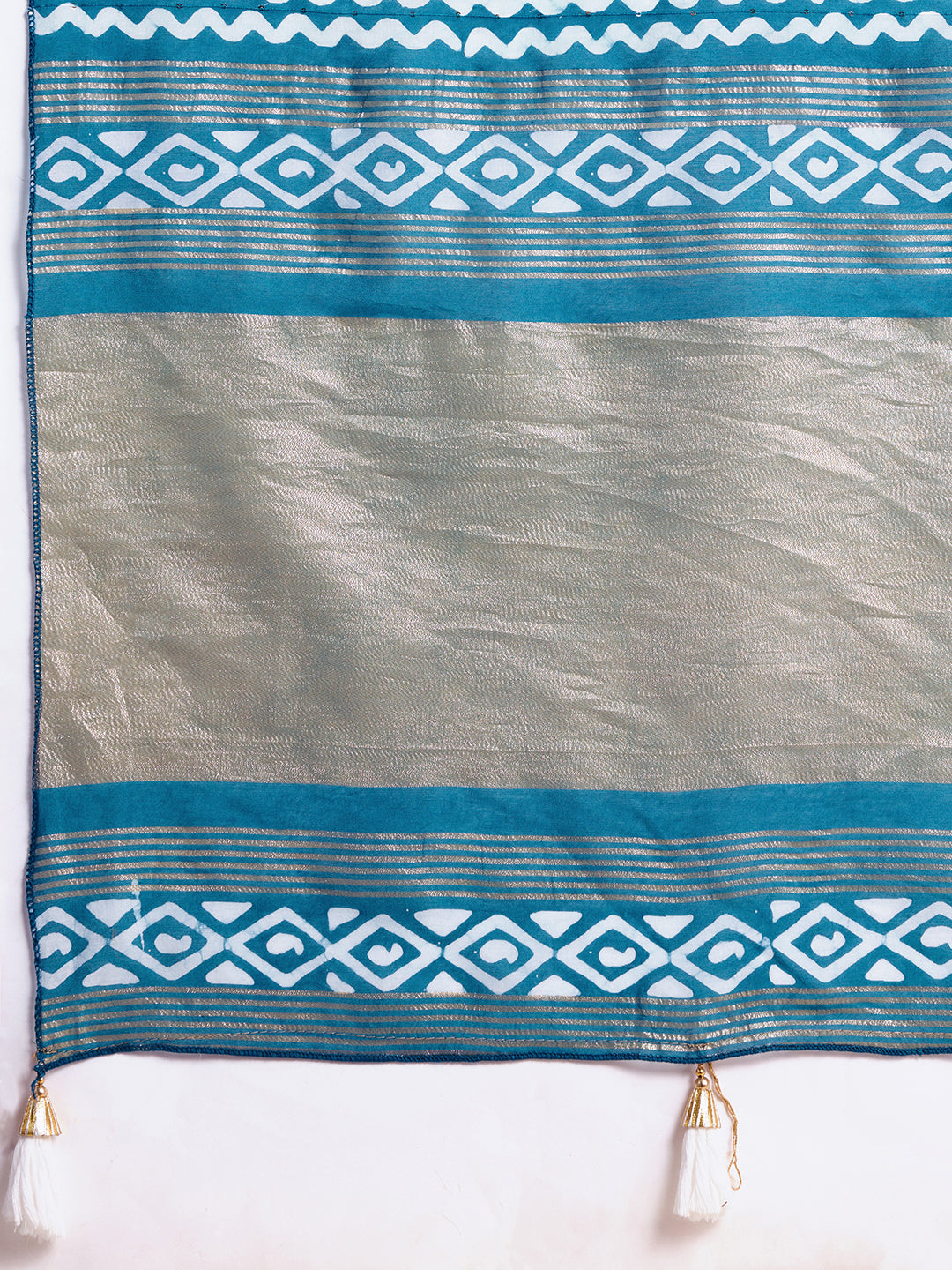 Blue Semi-Cotton Sequin Saree – Elegant Choice for Intimate & Grand Weddings