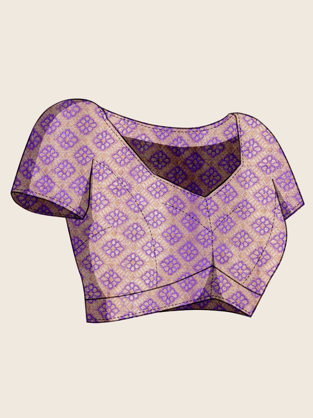 Tradition in Every Thread: Exquisite Kanjivaram Silk Lavender Biege  Saree Collection
