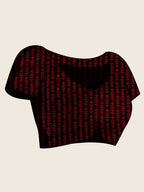 Soft Satin Silk Maroon Saree with Rich Zari Motifs, Contrast Border & Elegant Blouse
