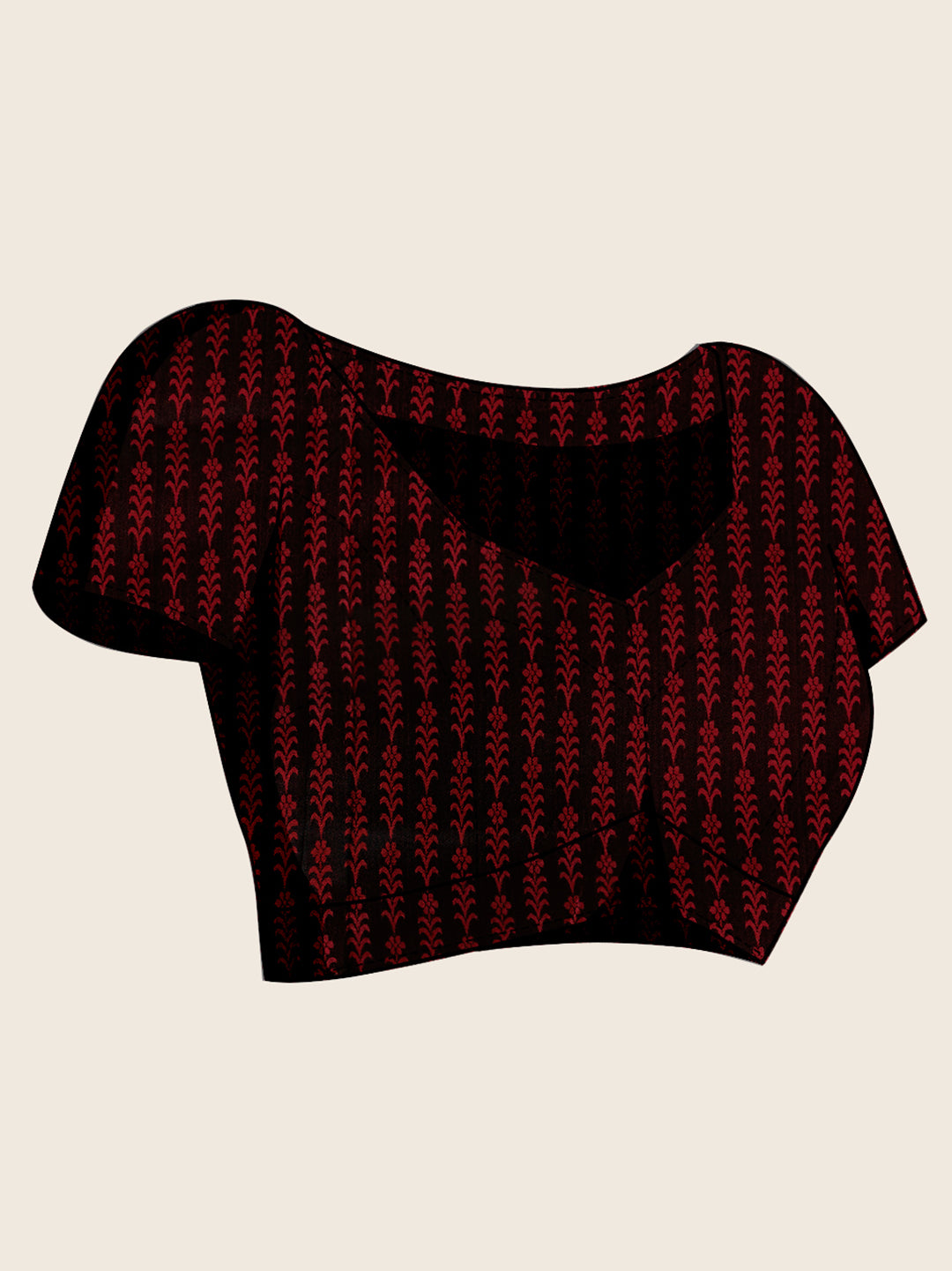 Soft Satin Silk Maroon Saree with Rich Zari Motifs, Contrast Border & Elegant Blouse