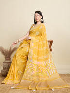 Yellow Semi-Cotton Sequin Saree – Elegant Choice for Intimate & Grand Weddings