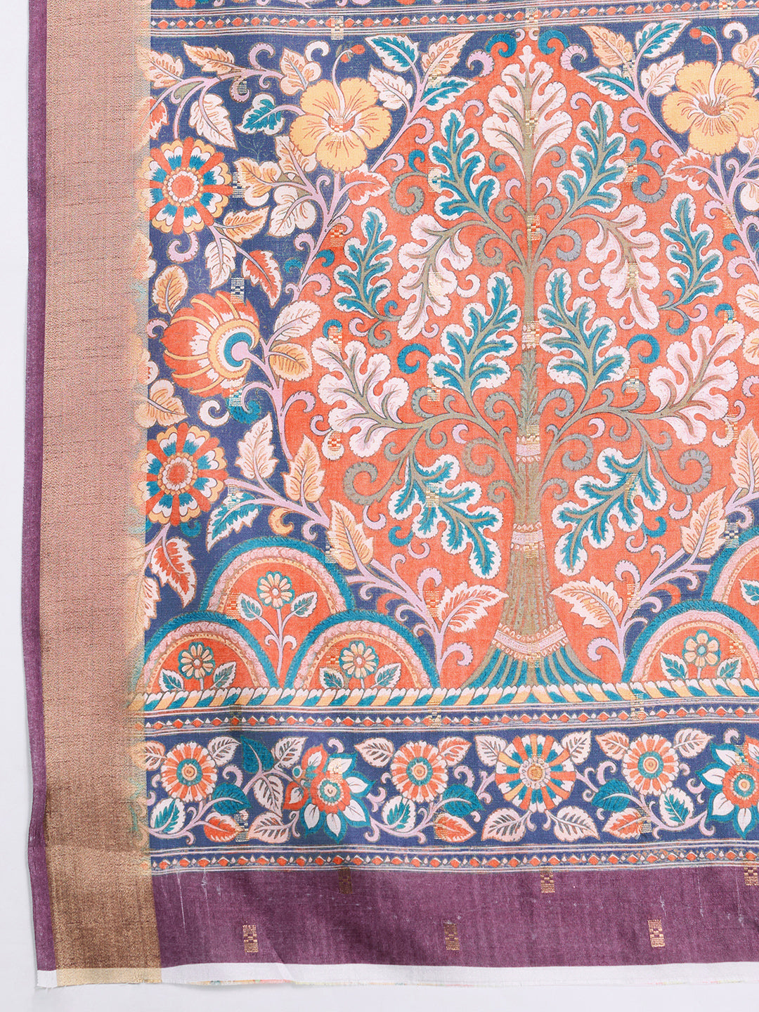 Soft, Breathable & Celebration-Ready: Semi Cotton Blue Sarees with Butti & Jacquard Elegance