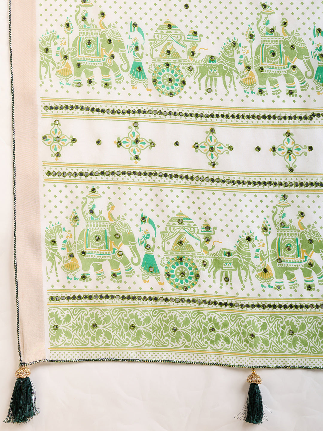 Pista Semi-Cotton Saree with Zari Border – Soft, Traditional & Elegant