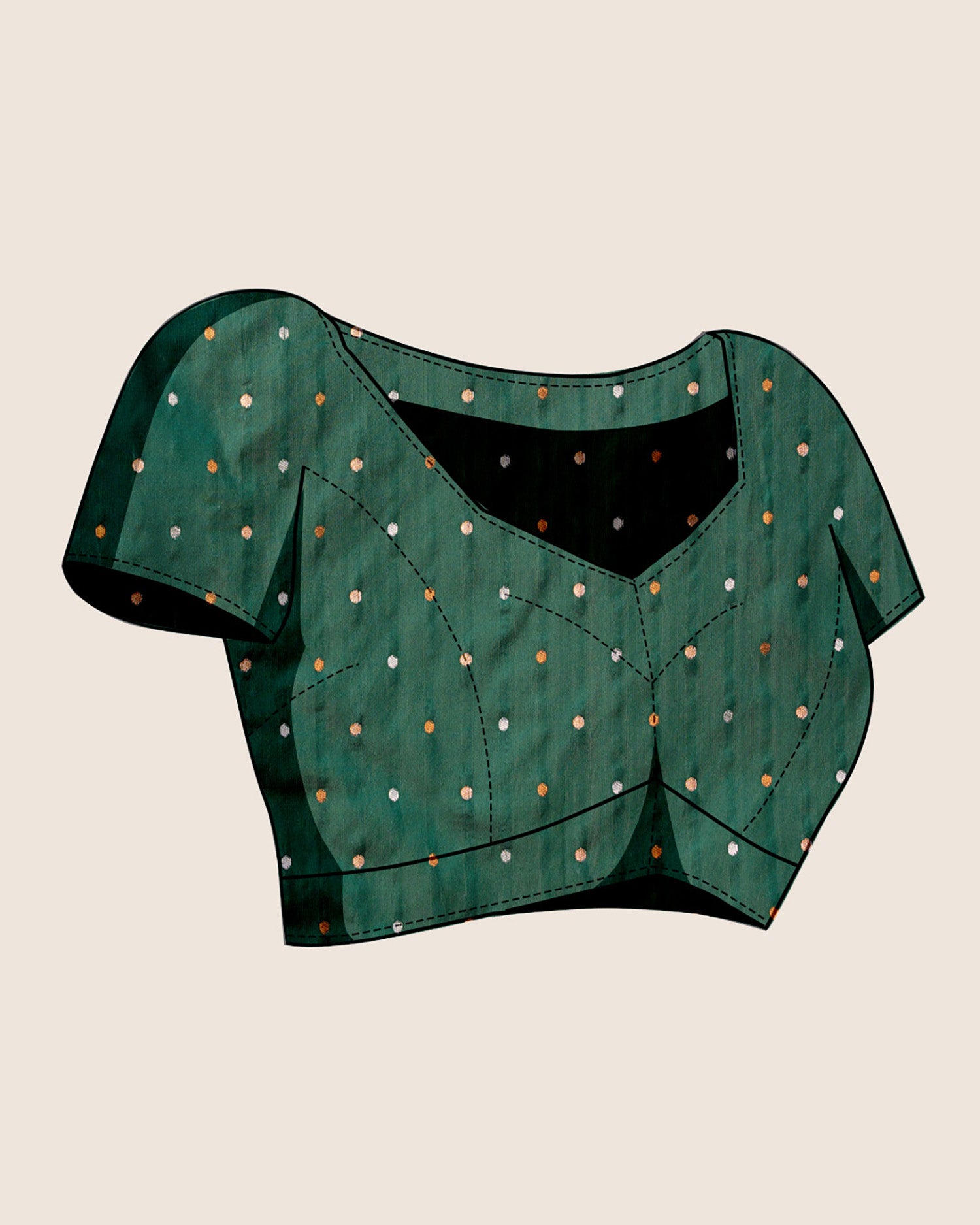 Green Pure Jacquard with Sona Chandi Zari – A Luxe Weave for Wedding & Festive Couture