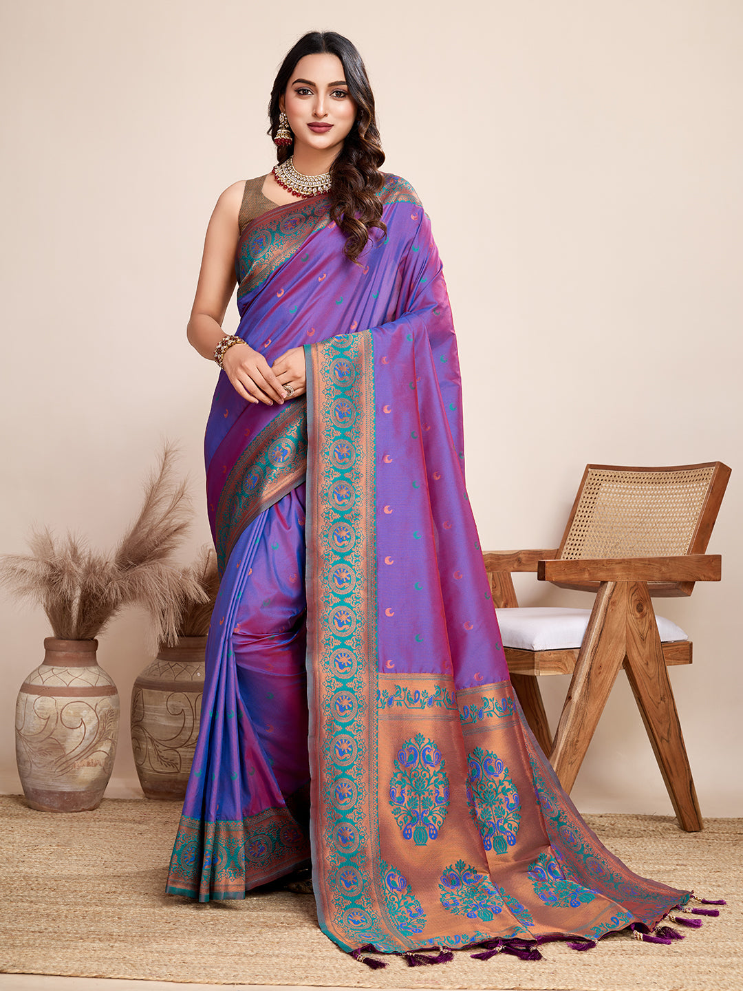 Be Wedding & Festive Ready with Our New PURE Jacquard Purple Saree Collection
