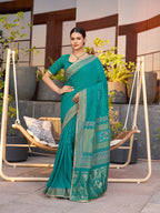 Soft, Stylish & Wedding-Perfect: Cotton Blue Sarees for Big & Intimate Weddings