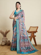 Soft, Breathable & Celebration-Ready: Semi Cotton Sky Blue Sarees with Butti & Jacquard Elegance