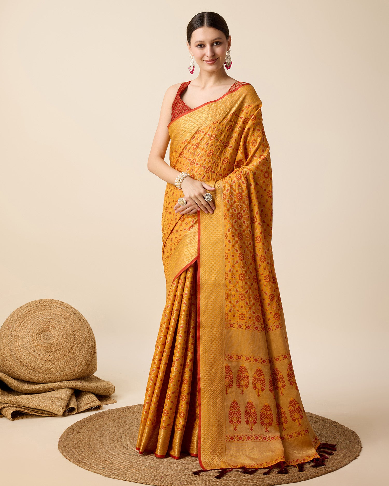 Yellow Traditional Banarasi Silk Saree Perfect for Festive & Wedding Wear