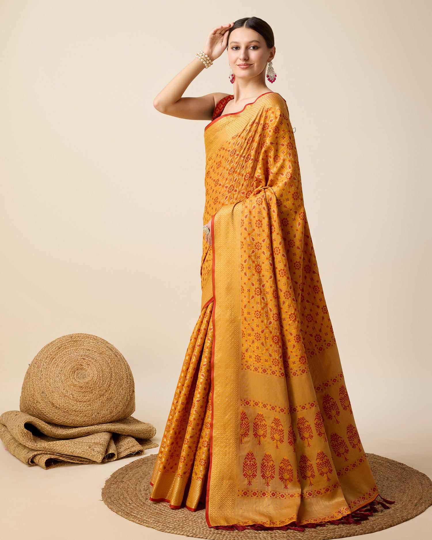 Yellow Traditional Banarasi Silk Saree Perfect for Festive & Wedding Wear